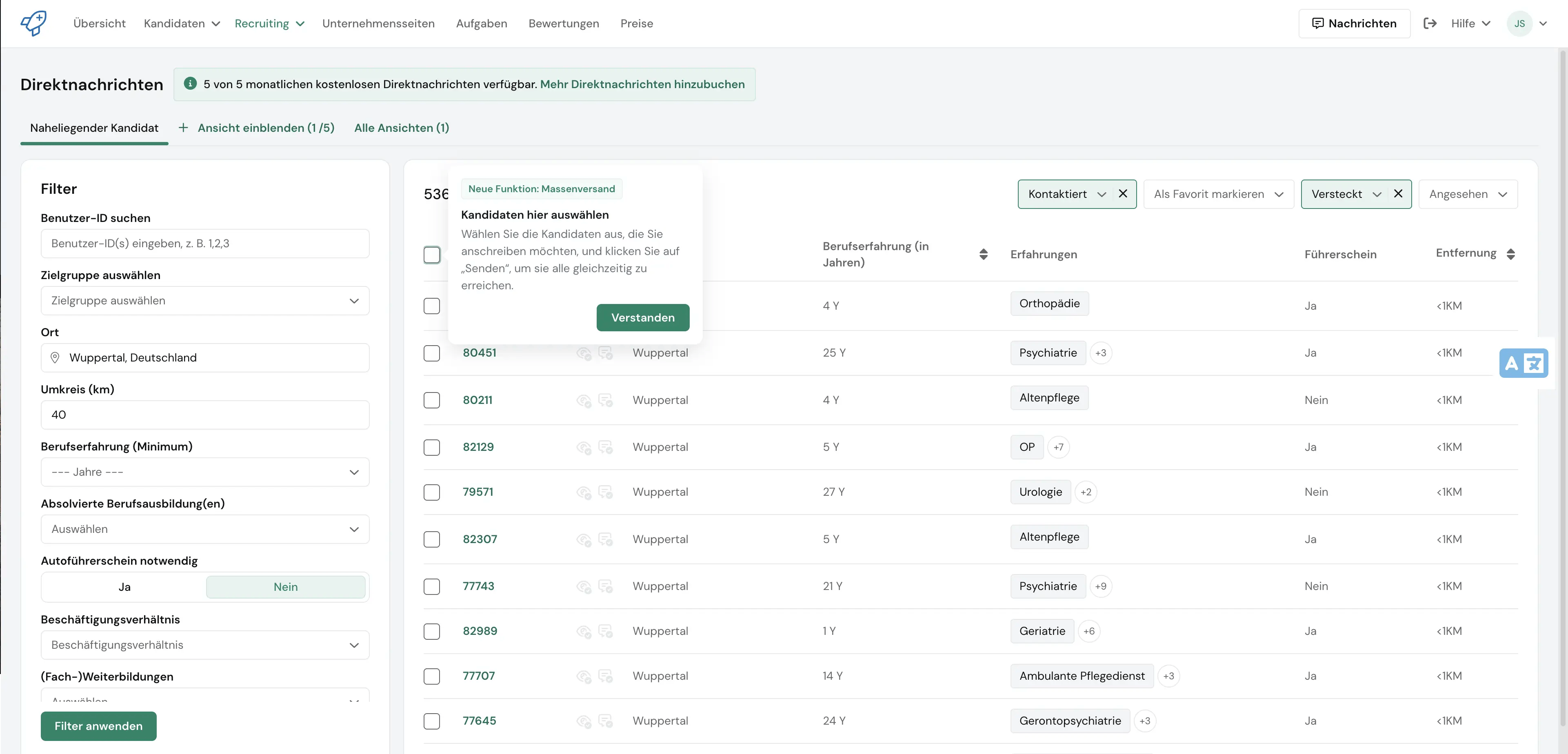 Screenshot-Direktnachrichten-Uebersicht